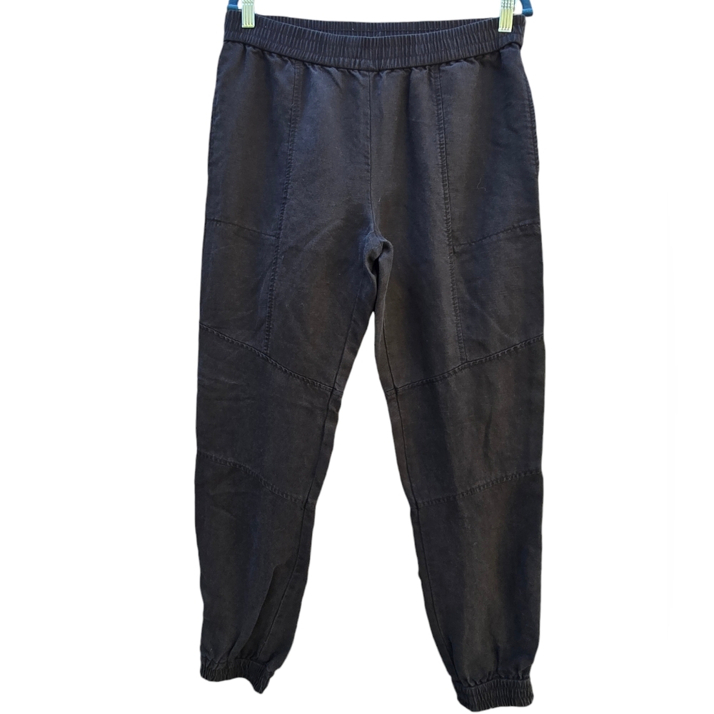 Community Lyocell/Linen Elastic Waist Jogger Pants Sz Medium Black